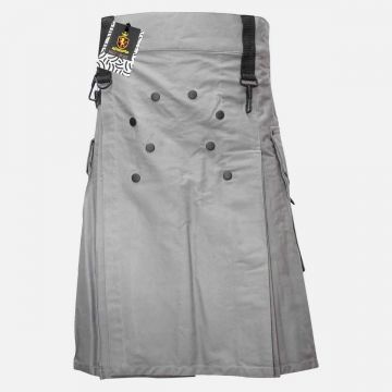 Men Fashion Grey Utility Kilt