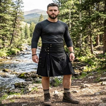 Men's Black Working Utility Kilt