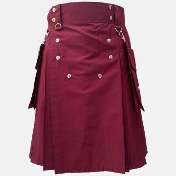 Modern Burgundy Color Utility Kilt
