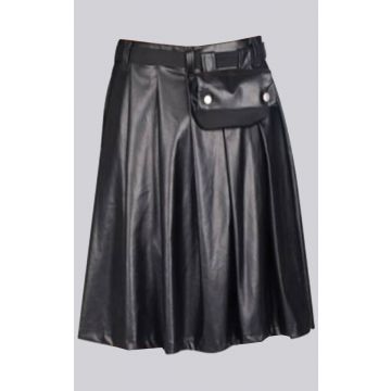 Black Design Scottish Leather Utility Kilt
