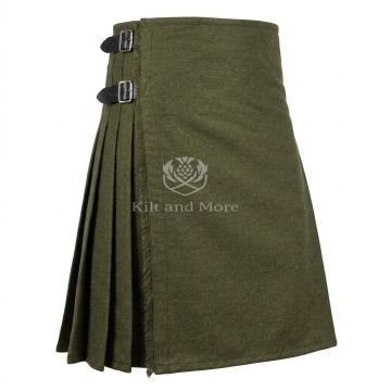 Olive Green Wool Kilt