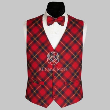 Oliver Modern Tartan Vest With Bow Tie