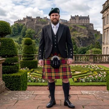 Prince Charlie Jacket With Tartan Kilt Package