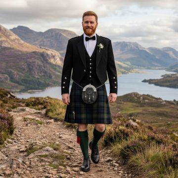 5 Button Prince Charlie Kilt Outfit With Tartan Kilt