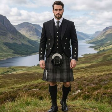 Tartan Kilt Outfit With 5 Button Prince Charlie Jacket