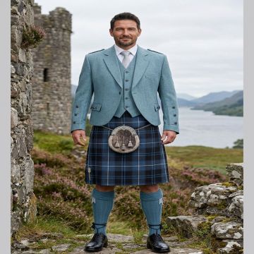 Patriot Weathered Lovat Blue Argyll Kilt Outfit
