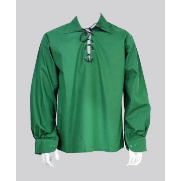 Pure 100% cotton Men's Highland Green Jacobean Ghillie Kilt Shirt