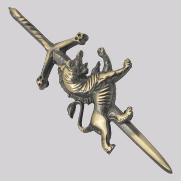 Anitque Highland Scottish Rampant Lion Kilt Pin