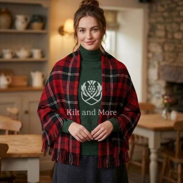 Ramsay Red Modern Tartan Shawl