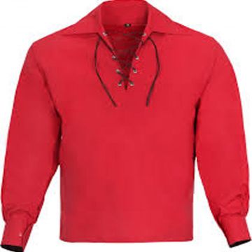 Red Ghillie Shirt For Scottish Kilt