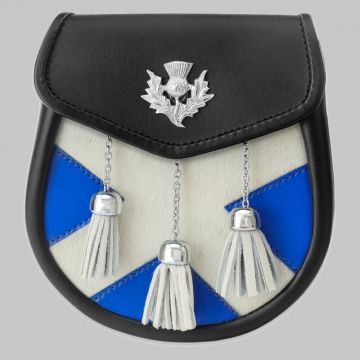 Semi Dress Scotland Flag Sporran with Thistle Badge