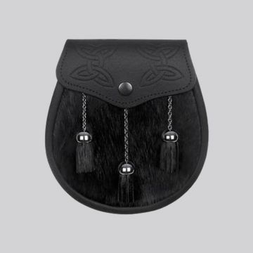 Semi Dress Black Calfskin Celtic Embossed Sporran