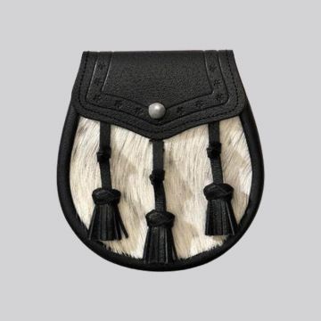 Semi Dress Natural Calfskin Classic Embossed Leather Tassel Sporran