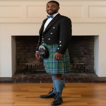 Sinclair Hunting Ancient Tartan Kilt Outfit With Prince Charlie Jacket