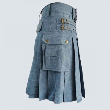 Sky Blue Denim Kilt