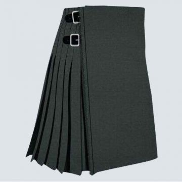 Solid Blak Weathered Tartan Kilt