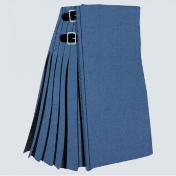 Solid Blue Ancient Tartan Kilt