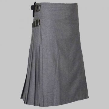 Solid Grey Tartan Kilt for men