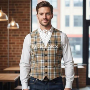 Thomson Camel Tartan Vest