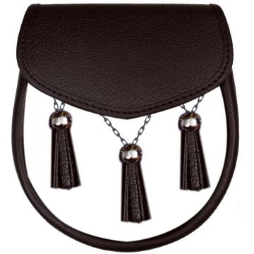 Traditional Black Leather sporran Kilt Sporran