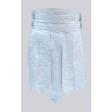 White Warrior Leather Kilt 