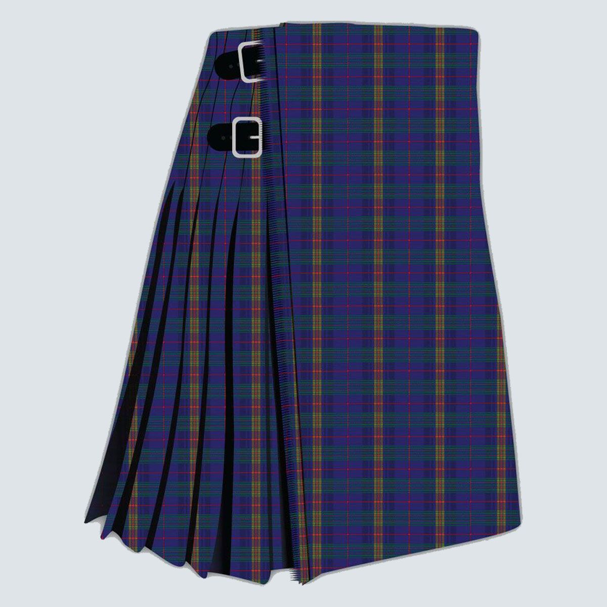 Kilt für Herren, traditionelles schottisches Schottenkaro, 4,5 m, 473 g, hochwertige Acryl-Woll-Kilts, Farbe: Schwarz, 42-44