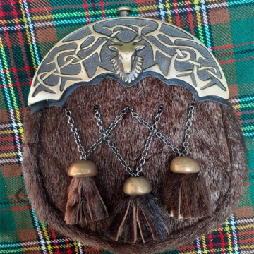 3 Tassels Studded Celtic Scottish Dress Sporran 