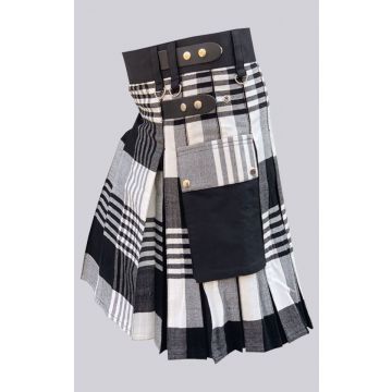 Black & White Fashion Tartan Kilt