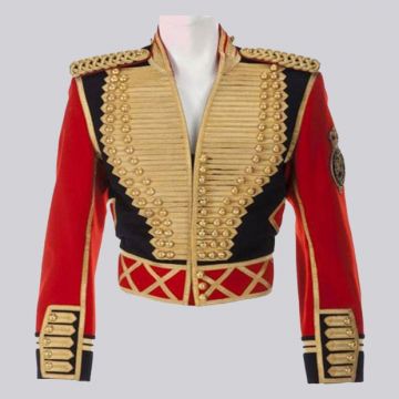 British wool hussar jacket,Michael Jackson leave me alone Military officer Jacket with gold Braiding