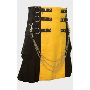 Fashion Forward Black and Yellow Hybrid Kilt