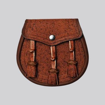 Khaki Leather Classic Design Sporran
