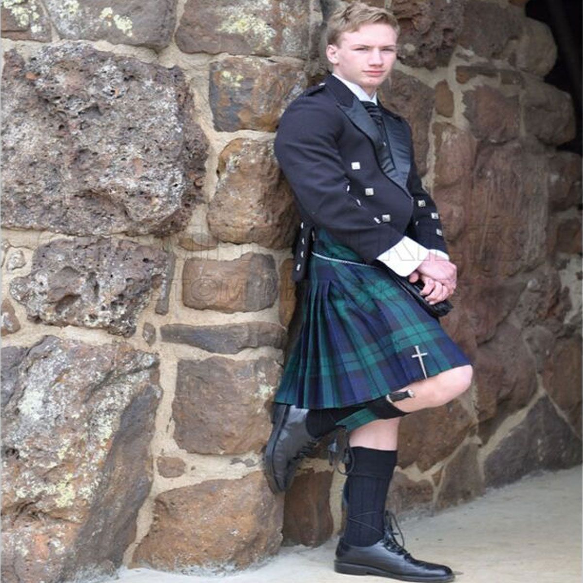 Prince Charlie Black Watch Tartan Kilt Outfit